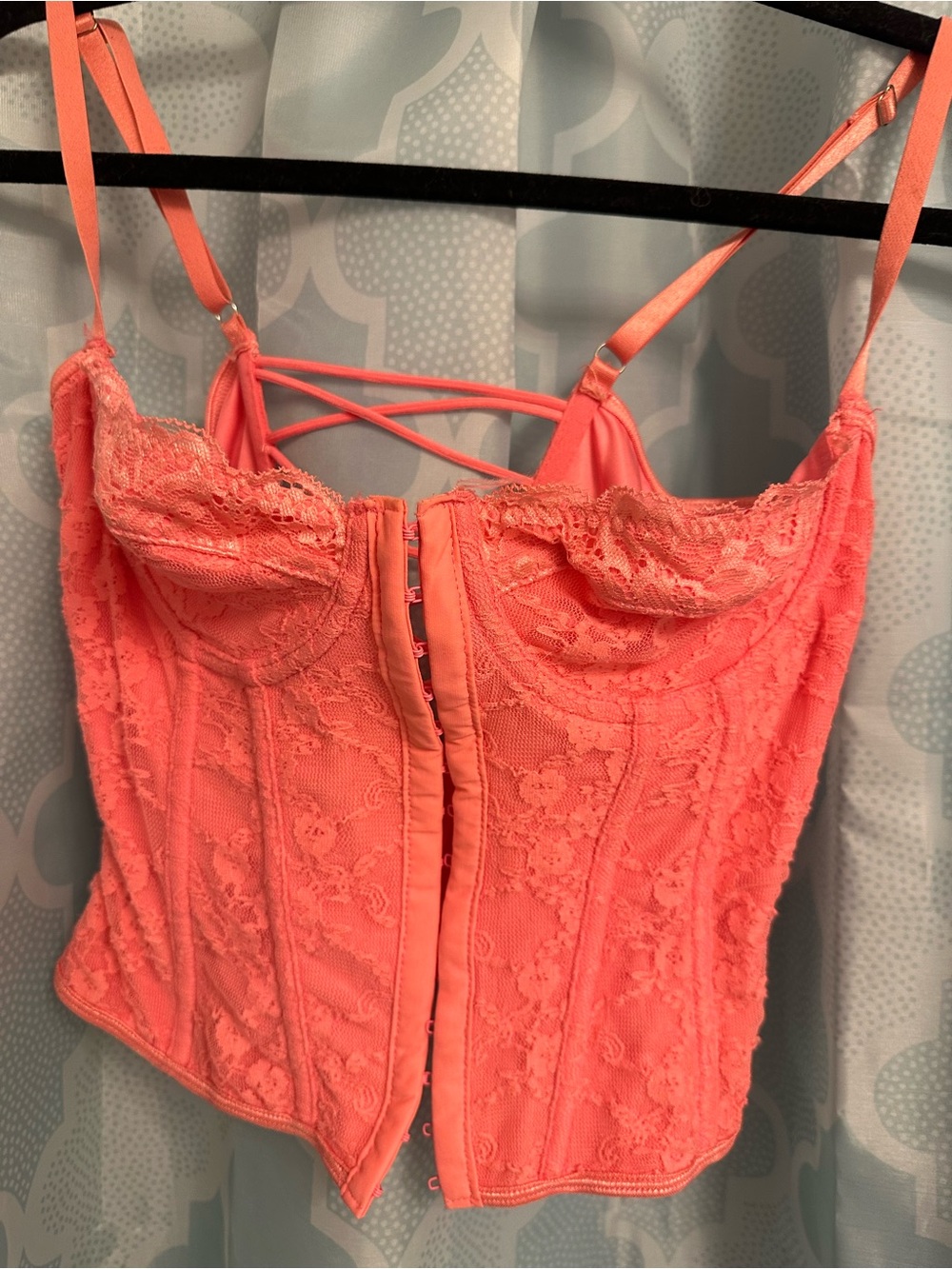SHEIN Coral Lace Bustier Corset Top - Medium